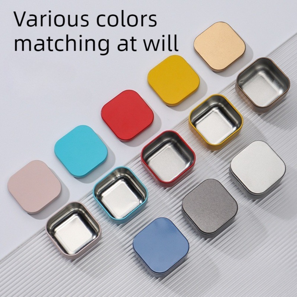 Tin Container Lid - 20 ชิ้น โหลเทียนเปล่าทรงสี่เหลี่ยม 50 มล. โหลโลหะ