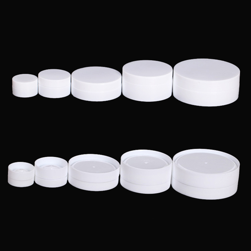 Tin Container Lid - 12ชิ้นภาชนะพลาสติกสีขาวเครื่องสำอางขวดเปล่าพร้อมฝาปิดด้านในแบบพกพาบรรจุภัณฑ์ครีมหน้ากากกระป๋อง3G 5g 10g 30g 50g 100G