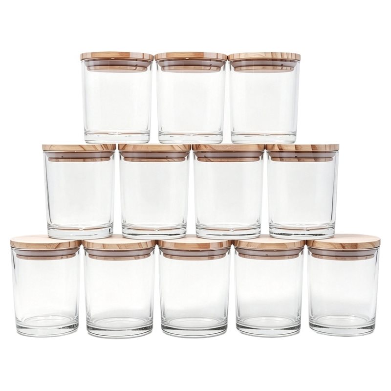 Candle Making Jars With Lids - ABRU-สำหรับโหลเทียน 12 ชิ้น- โหลเปล่าหนา 7 ออนซ์