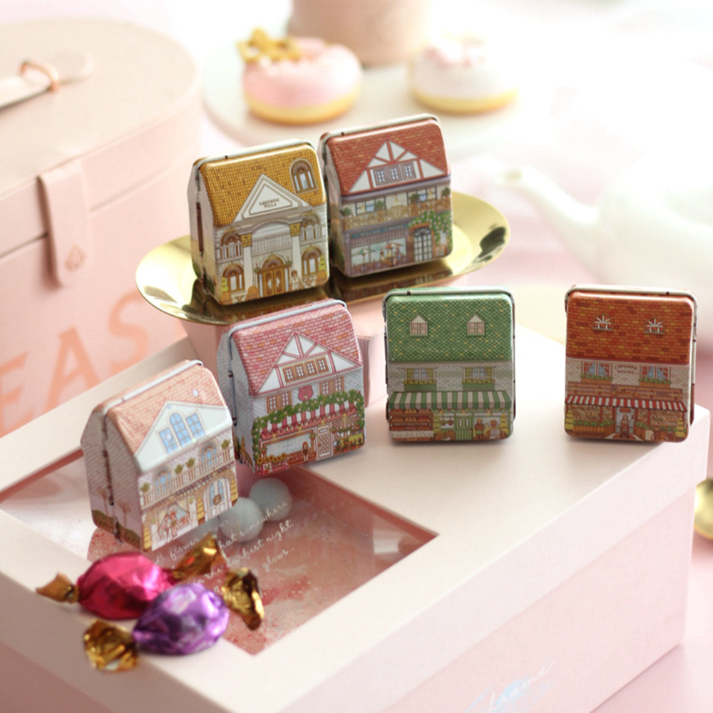 กล่องเหล็กทรงบ้านขนาดเล็ก 6 ชิ - Tin Container Lid บทวิจารณ์และราคา